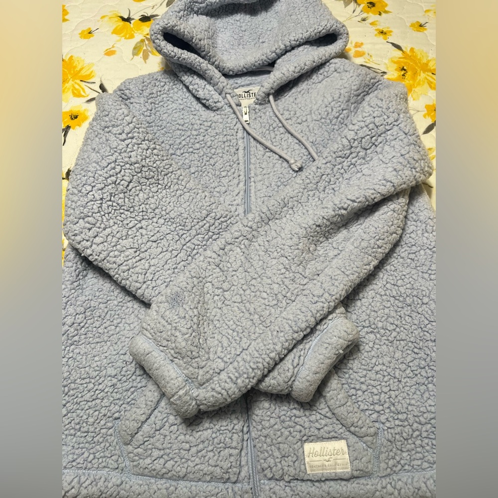 Hollister Soft Blue Sherpa Jacket